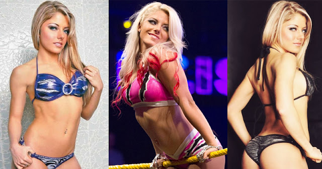 15 hot photos of WWE diva Alexa Bliss in bikini and costumes.