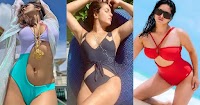 bollywood actress cutout monokini swimsuit