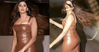 Nimrit Kaur Ahluwalia leather bodycon dress