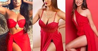 south indian actress high slit red dress sexy legs