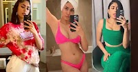 mrunal thakur hot selfies bikini dress curvy figure