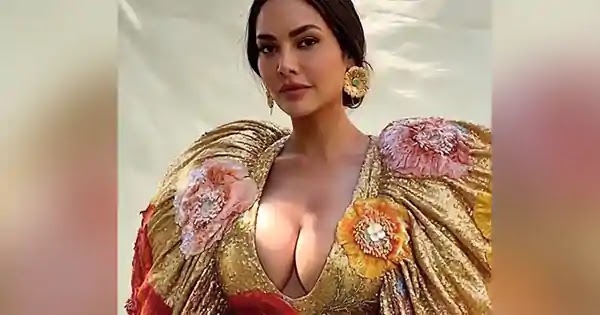 Esha Gupta put on a busty display in golden dress – see videos.