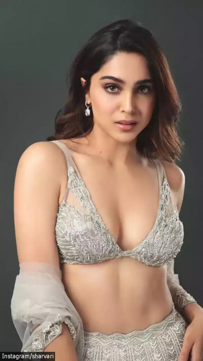 sharvari cleavage bralette outfit indian actress