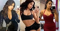 janhvi kapoor hot selfie cleavage navel curvy indian actress