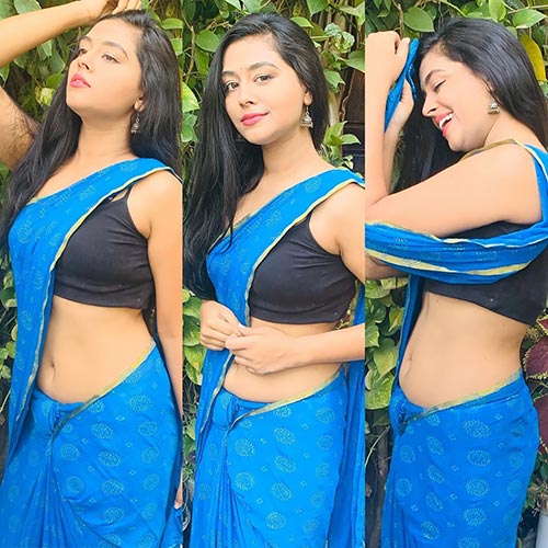 Kajal Tiwari saree hot photos