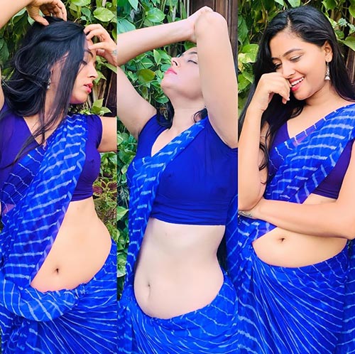 Kajal Tiwari saree hot photos