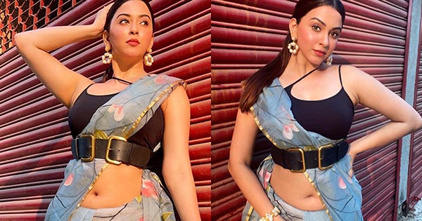 Esshanya Maheshwari’s stylish look in navel baring sheer saree – see the latest hot photos.