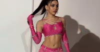 alaya f pink outfit navel slim sexy body