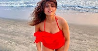 ridhi dogra red swimsuit jawan actress