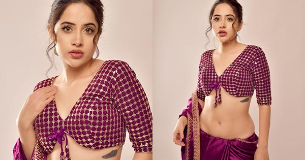 Urfi Javed is too hot to handle in this low waist saree – see photos and video.