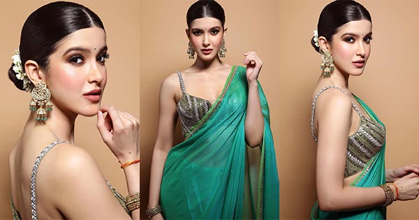 Bedhadak actress, Shanaya Kapoor, in green saree raising the heat – see all hot photos.