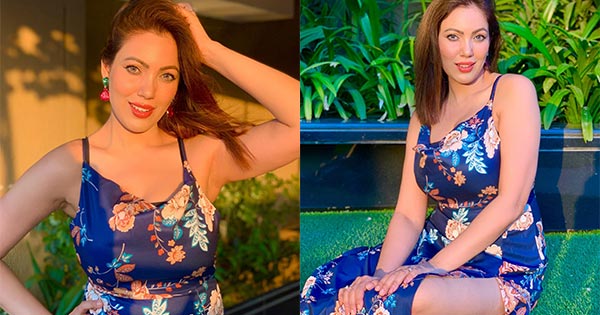 Munmun Dutta in a high slit flower patterened dress shows her style – see now.