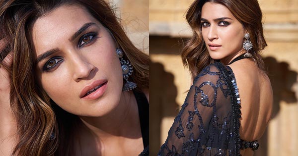 Kriti Sanon flaunts her sexy back in this black saree by Manish Malhotra – see latest hot photos.