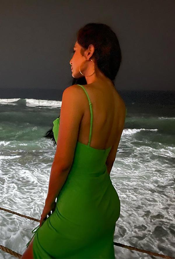 Mouni Roy backless dress sexy legs