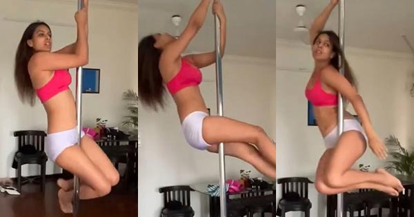 nia sharma pole dance hot