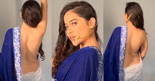 Urfi Javed in saree without blouse flaunts her sexy back – watch viral video.