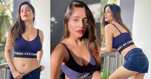 Kate Sharma flaunts her fine curves in tiny shorts and crop top.