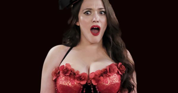 kat dennings cleavage busty actress two broke girls