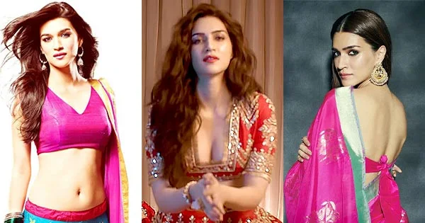 11 hot photos of Kriti Sanon in backless and navel baring sarees and lehangas – see now.