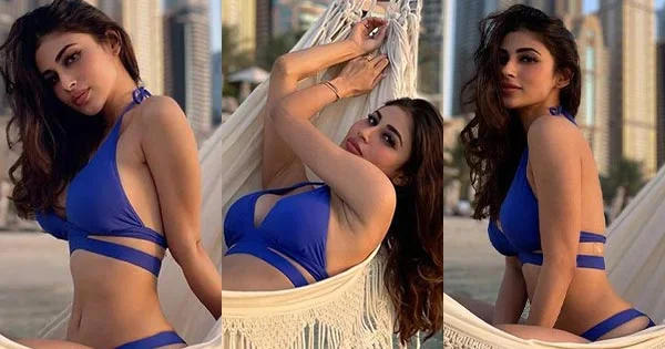 Mouni Roy flaunts her sexy body in this blue bikini while on vacation – see photos.