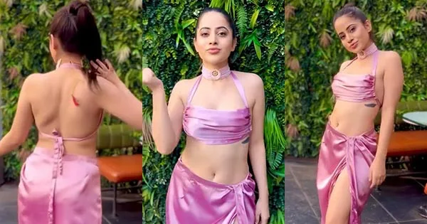 Urfi Javed oozes hotness in this sexy revealing outfit that she stiched herself – watch video.