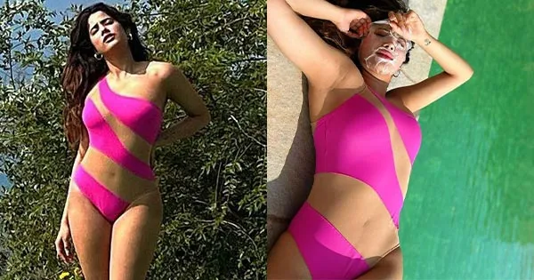 Janhvi Kapoor in pink swimsuit sets internet on fire – see latest hot photos.