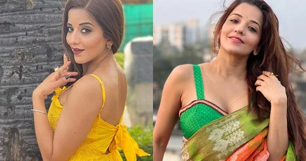 Monalisa in yellow dress or this colorful saree – fans are confused which looks best on her?