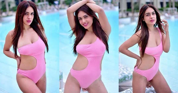 Neha Malik flaunts her sexy body in pink swimsuit – see viral hot photos [www.spideyposts.com].