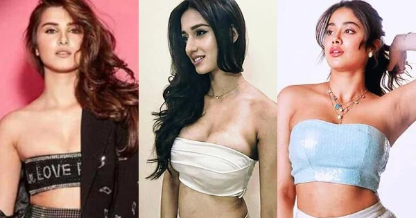 7 hot Bollywood actresses in tiny tube top raising the heat.