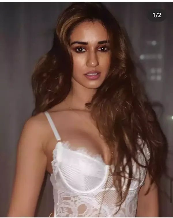 disha patani cleavage white outfit