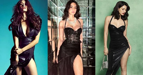 9 hot pics of Disha Patani in high slit black dresses flaunting her sexy legs.