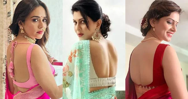 marathi actress backless saree blouse sexy back