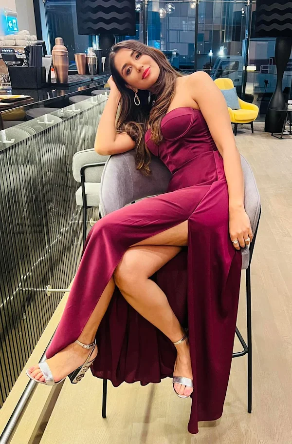 nikita dutta sexy legs high slit dress