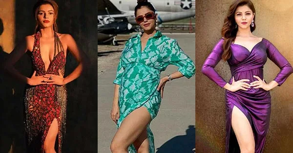 9 hot photos of Rubina Dilaik flaunting her sexy legs in high slit dresses.