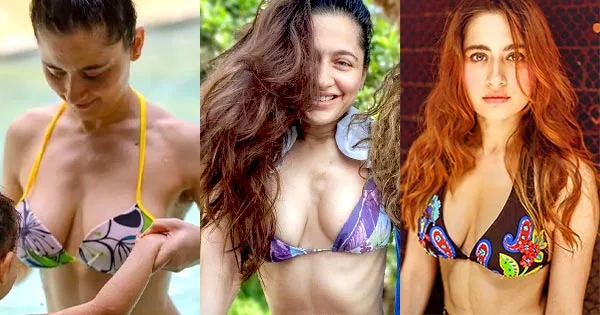 sanjeeda shaikh bikini bra cleavage busty indian actress