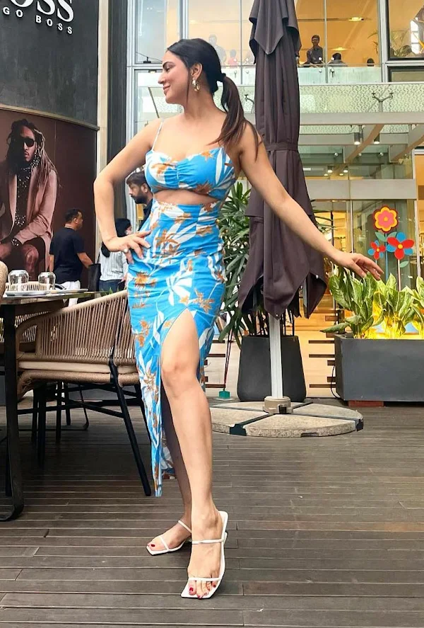 shraddha arya high slit dress sexy legs thighs