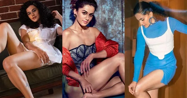 21 hot photos of Taapsee flaunting her sexy legs in short and high slit outfits.