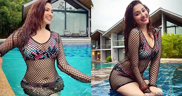 Esshanya Maheshwari in two piece bikini with fishnet outfit looks too hot to handle – see photos.