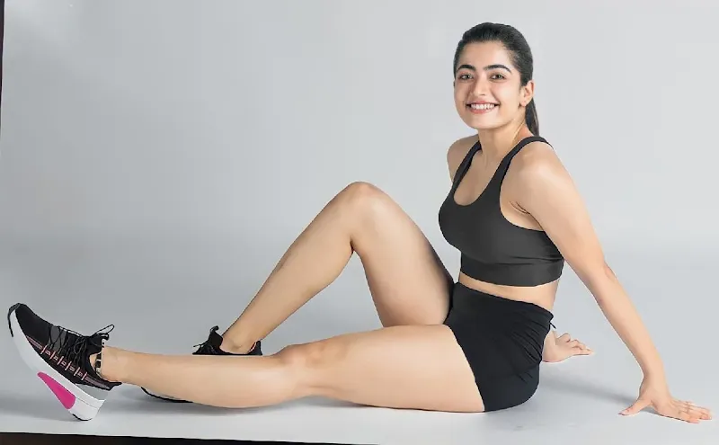 Rashmika Mandanna sexy legs gym shorts