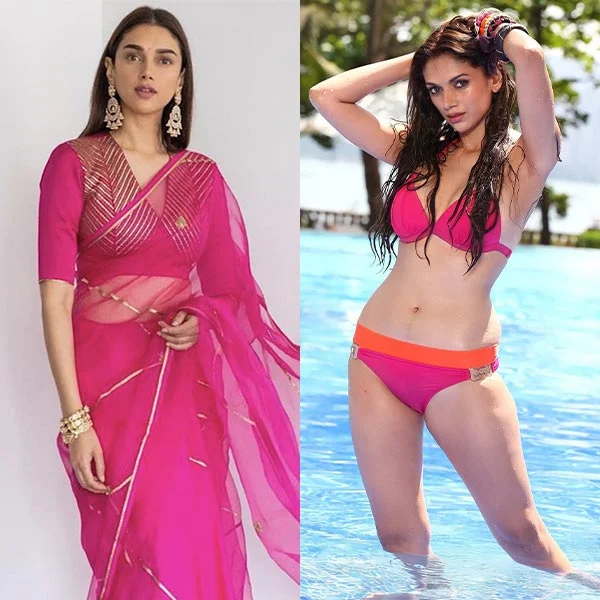 Aditi Rao Hydari saree vs bikini hot actress