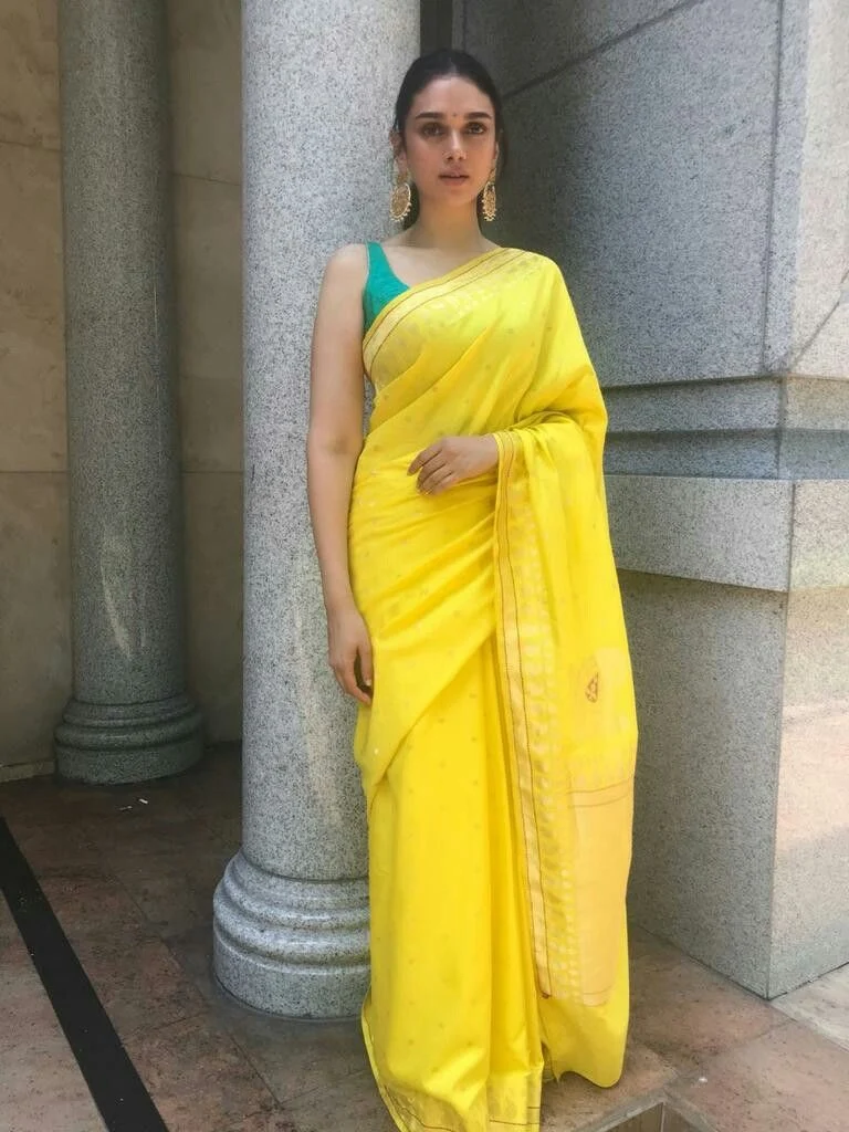 aditi rao hydari yellow saree bollywood actress