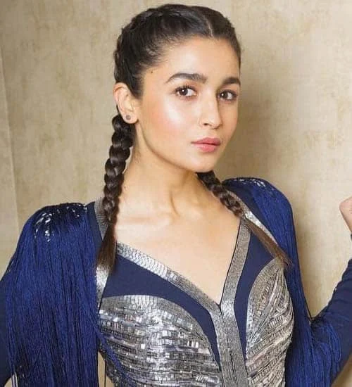 Alia Bhatt pigtail hairstyle bollywood actress