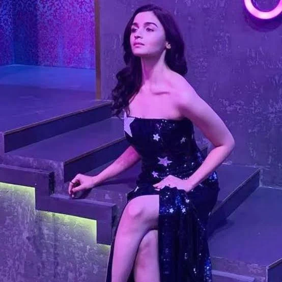 Alia Bhatt sexy legs high slit dress