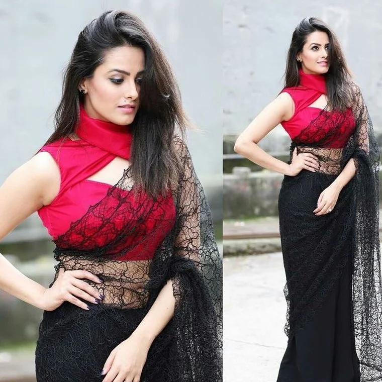 anita hassanandani saree hot indian tv actress