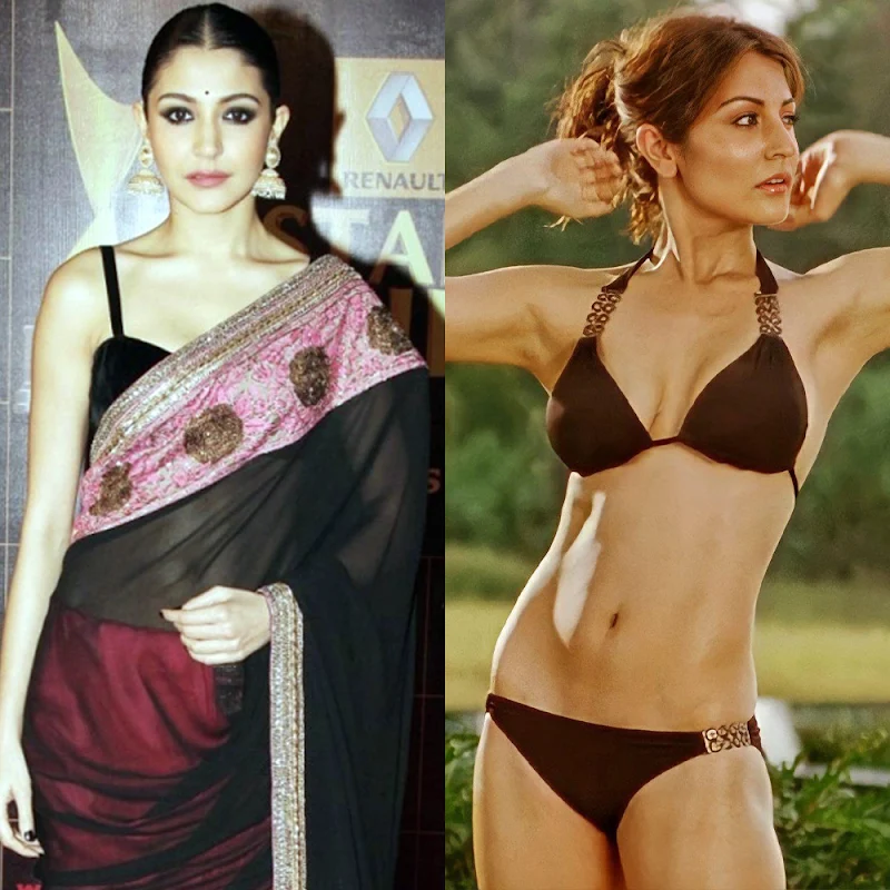 Anushka Sharma – saree vs bikini – 10.