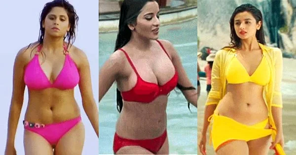 11 hot GIFs of Indian actresses in bikini and swimsuits flaunting their fine sexy body.