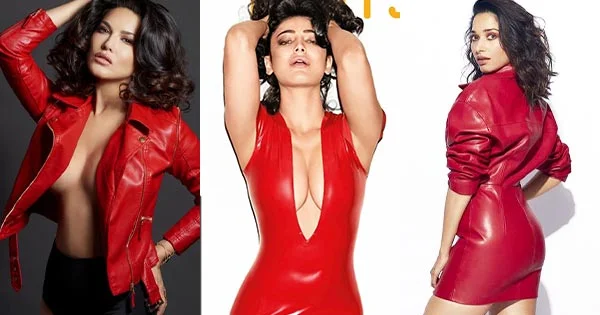 7 Bollywood actresses in red latex outfit looking too hot to handle.