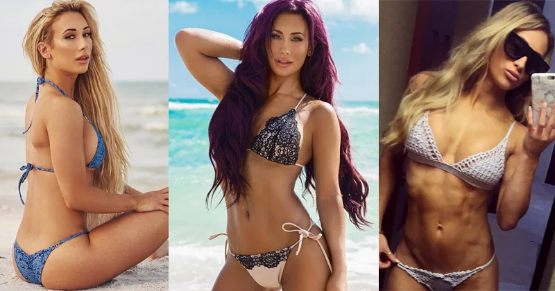 21 hot photos of WWE wrestler Carmella in bikini and costumes.