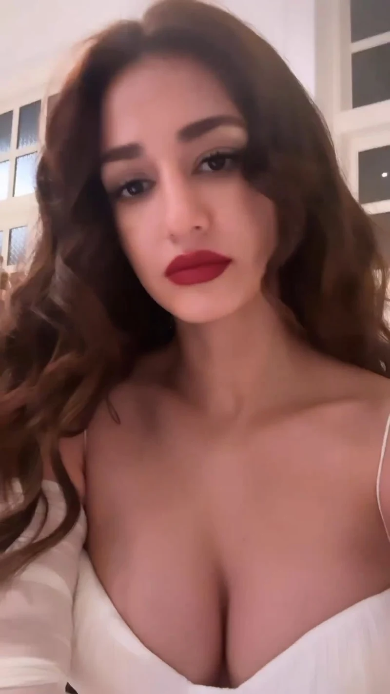 disha patani cleavage white dress busty indian