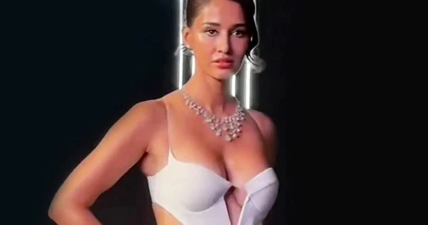 disha patani cleavage white dress